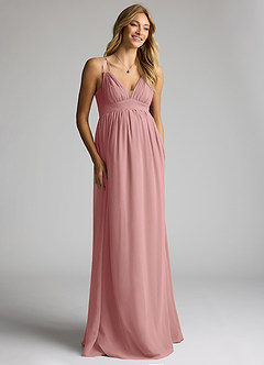 Azazie Emree Maternity Bridesmaid Dresses A-Line Chiffon Floor-Length Dress image3