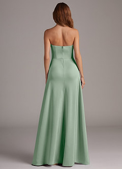 Azazie Wren Bridesmaid Dresses Agave A-Line Strapless Stretch Satin Convertible Dress image5