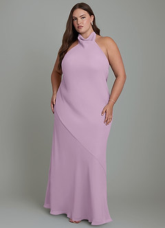 Azazie Velli Bridesmaid Dresses Wisteria Mermaid High Neck Chiffon Dress image8