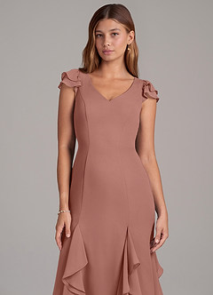 Azazie Nessa Bridesmaid Dresses Cedar Rose A-Line Chiffon Dress image7