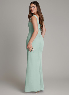 Azazie Hadley Brautjungfernkleider Meerjungfrau-Linie Plissee Chiffon Kleid Agave image5