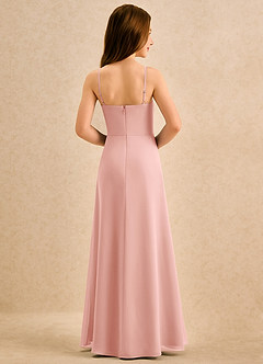 Azazie lolly Girls Formal Robe Demoiselle D'honneur Fillette Robe Trapèze en Mousseline de soie Plissée Rosette image2