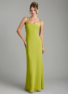 Azazie Ellia Abiti da Damigella Abito A-Line in Chiffon Fiocco Citronella image1