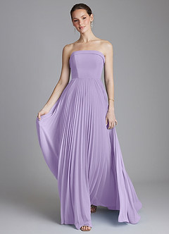Azazie Mariana Bridesmaid Dresses Lilac A-Line Strapless Chiffon Dress image5