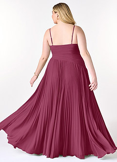 Azazie Vini Bridesmaid Dresses Mulberry A-Line V-Neck Pleated Chiffon Dress image9