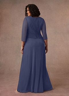 Azazie Annetta Mother of the Bride Dresses Stormy A-Line V-Neck Pleated Mesh Dress image9