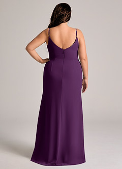 Azazie Deandra Bridesmaid Dresses Grape Mermaid Pleated Chiffon Dress image8