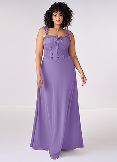 Barbie ♥ Azazie Robes de demoiselle d'honneur Robe Trapèze en Mousseline de soie Encolure en Forme de Cœur Tahiti image6