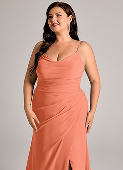 Azazie Deandra Bridesmaid Dresses Sunset Mermaid Pleated Chiffon Dress image12
