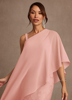 Azazie Wilma Mother of the Bride Dresses Rosette Sheath One Shoulder Floral Burnout Dress image5