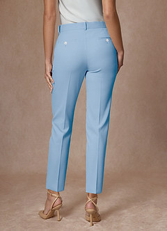 front Whitney Sky Blue Refined Weave Performance Full Length Dress Pants