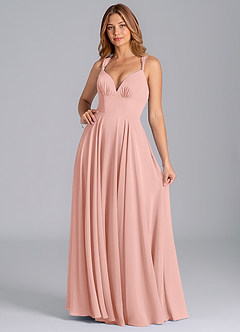 Azazie Darana Bridesmaid Dresses Rosette A-Line Corset Chiffon Dress image3