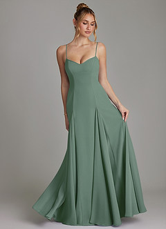 Azazie Imani Bridesmaid Dresses Eucalyptus A-Line Sweetheart Neckline Chiffon Dress image4