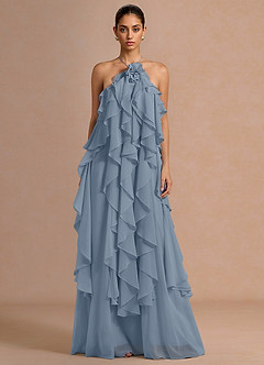 Vestido Azul Polvoriento Maxi Montana image4