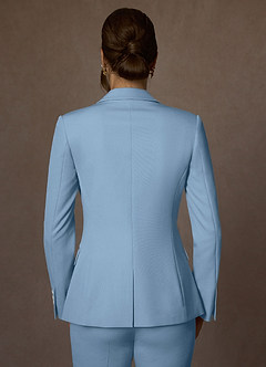 front Kennedy Sky Blue Structured Stretch Pants Suit