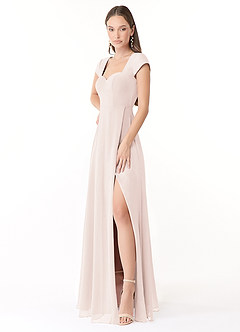 Azazie Hainsly Bridesmaid Dresses Rose Petal A-Line Sweetheart Neckline Chiffon Dress image3