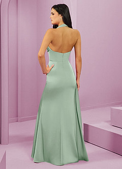 Barbie ♥ Azazie Vestidos de damas de honor Vestido de Agave de Satén Elástico de Corte Sirena con Plisado image7