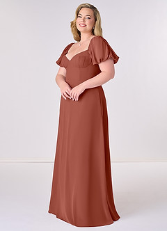 Barbie ♥ Azazie Bridesmaid Dresses Auburn A-Line Pleated Chiffon Dress image9