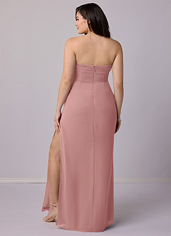 Barbie ♥ Azazie Jurken voor bruidsmeisjes Converteerbaar Jurk van Chiffon met Kolom Strapless Stoffige Roos image9