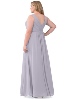 Azazie Pierrette Bridesmaid Dresses Fog A-Line Pleated Chiffon Dress image40