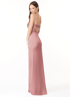 Azazie Leonis Bridesmaid Dresses Dusty Rose Mermaid Pleated Stretch Satin Convertible Dress image7
