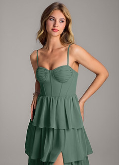 Azazie Alanna Bridesmaid Dresses Sea Moss A-Line Sweetheart Neckline Chiffon Dress image2