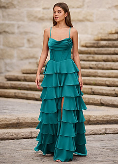 Rhythm Påfågelblå Volangklänning med A-linjeform image5