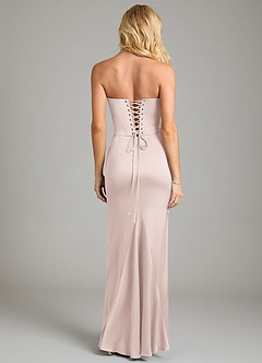 Azazie Sorrel Bridesmaid Dresses Blushing Pink Mermaid Strapless Stretch Satin Convertible Dress image2