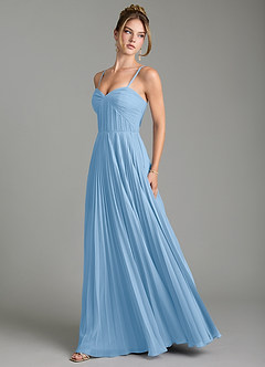 Azazie Teagan Bridesmaid Dresses Powder Blue A-Line Sweetheart Neckline Chiffon Dress image1