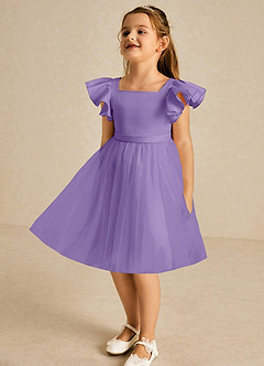 Azazie Kaeya Flower Girl Dresses Tahiti A-Line Bow Tulle Dress image4