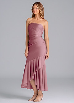 Azazie Danie Jurken voor bruidsmeisjes Jurk van Chiffon met Kolom Strapless Vintage Mauve image4