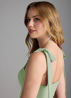 Azazie Lizet Bridesmaid Dresses Dusty Sage A-Line Sweetheart Neckline Chiffon Dress image6