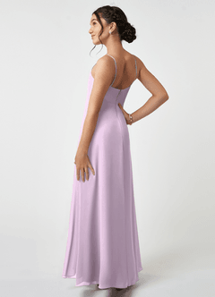 Azazie Collette Junior Frosted Lilac A-Line Ruched Chiffon Dress image4