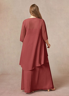 Azazie Weisz Final Sale Agave A-Line Square Neckline Pleated Chiffon Dress image8