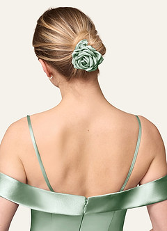 front Chouchou rose satiné mat de couleur assortie