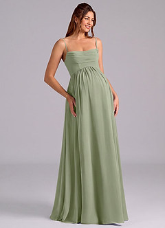 Azazie Saige Maternity Bridesmaid Dresses A-Line Pleated Chiffon Floor-Length Dress image7