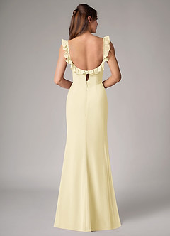 Azazie Callie Bridesmaid Dresses Lemon Sorbet Mermaid Side Slit Chiffon Convertible Dress image2