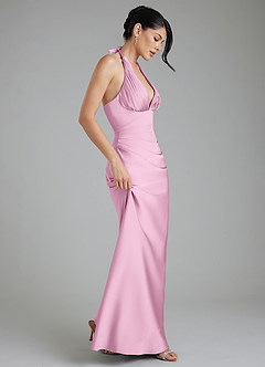 Azazie Torrance Robes de demoiselle d'honneur Robe Sirène en Satin extensible Corset Rose Bonbon image7