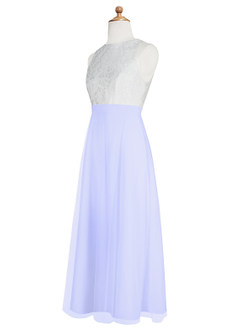 Azazie Albertine Junior Lavender A-Line Lace Chiffon Dress image9