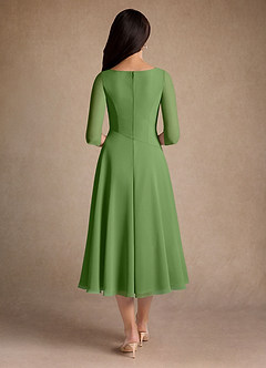 Azazie Durant Mère de la mariée Robes Robe Trapèze en Mousseline de soie Plissée Basilic image3