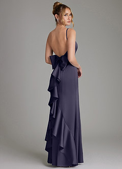 Azazie Zherra Bridesmaid Dresses Stormy Mermaid Bow Stretch Satin Dress image1