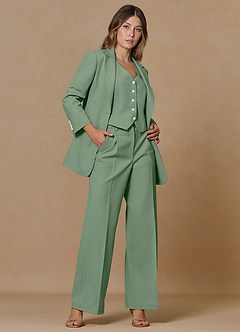 front Rowan Matcha Refined Weave Performance pants