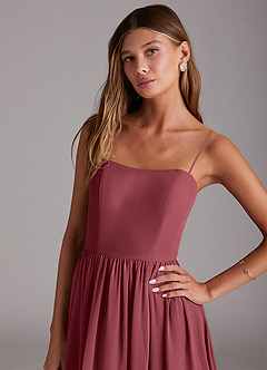 Azazie Calianna Bridesmaid Dresses Merlot A-Line Off the Shoulder Chiffon Convertible Dress image2