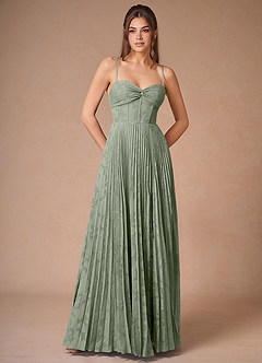 Akiko Pistachio Pleated Maxi Dress image13