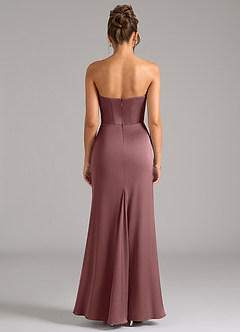 Azazie Debby Bridesmaid Dresses Vintage Mauve Mermaid Strapless Stretch Satin Convertible Dress image7