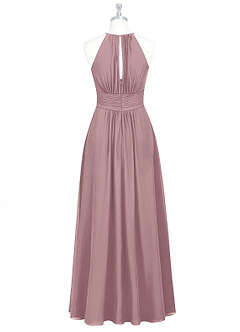 Azazie Bonnie Bridesmaid Dresses A-Line Keyhole Ruched Chiffon Floor-Length Dress image7