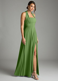 Azazie Tamira Bridesmaid Dresses Basil A-Line Pleated Chiffon Convertible Dress image7