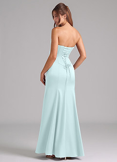 Azazie Ximena Robes de demoiselle d'honneur Robe Sirène Convertible en Satin extensible Corset Verre De Mer image2