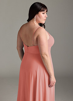 Azazie Akita Bridesmaid Dresses Coral A-Line Chiffon Dress image11