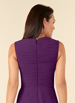 Azazie Theron Mother of the Bride Dresses Grape A-Line V-Neck Pleated Chiffon Dress image5